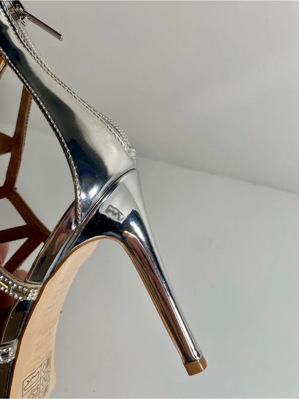 ALDO Silver Crystal Sandal Heels